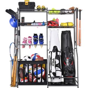 Multi-layer partition golf club shoes bag integrated metal storage rack