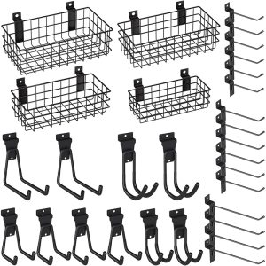 Slatwall hooks,garage organizing rack and metal slatwall baskets