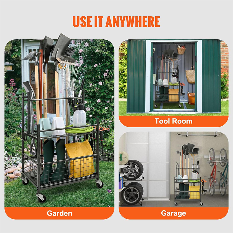 Multi-functional use of the garage courtyard farm tool cleaning storage rack