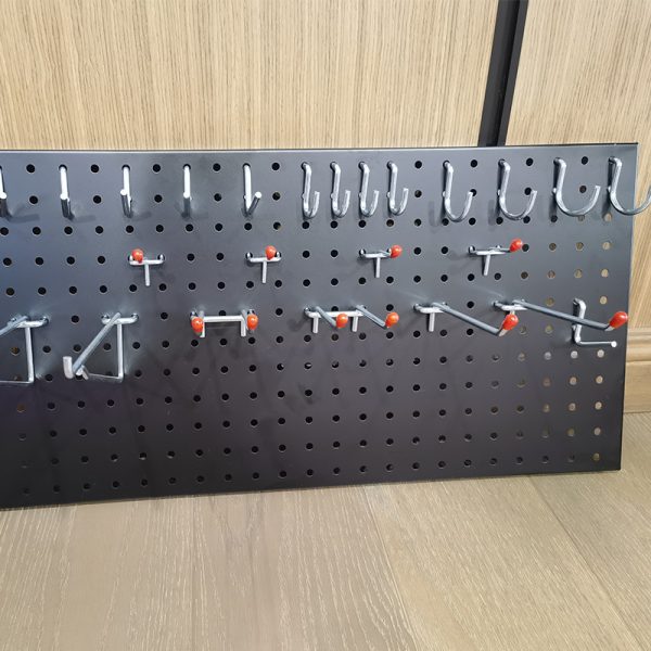 Metal storage rack on the perforated board wall＆wall-mounted item storage rack