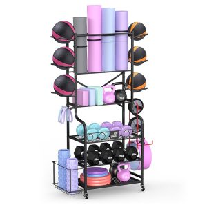 Tray for moving sports equipment such as yoga mats, basketballs, dumbbells