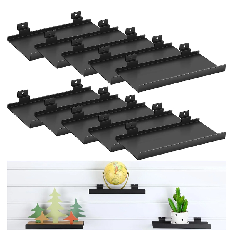 Slatwall black iron hanging storage display shelf