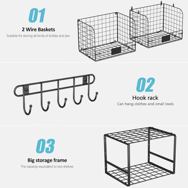 Wire Shelf & Basket for Garage Organization and Storage