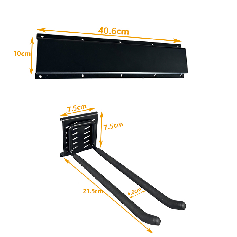 Garage warehouse Slider black double line straight hook