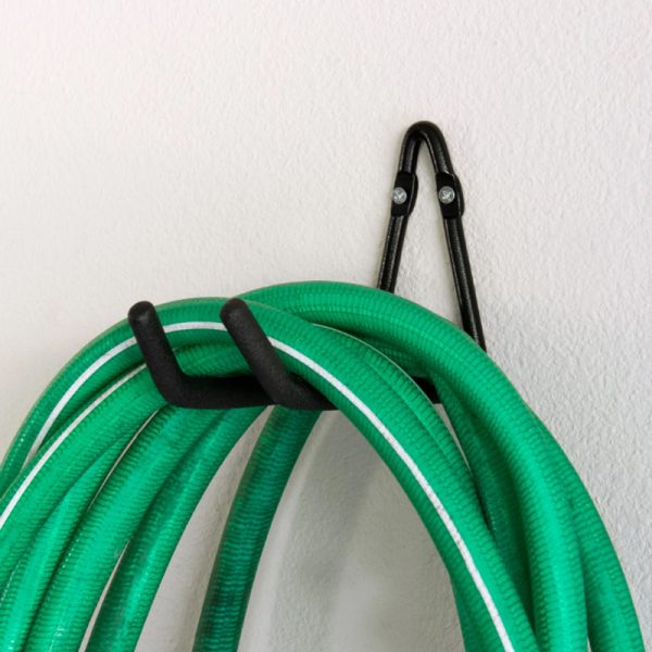 Heavy duty double headed V-shaped iron pipe hook for garage
