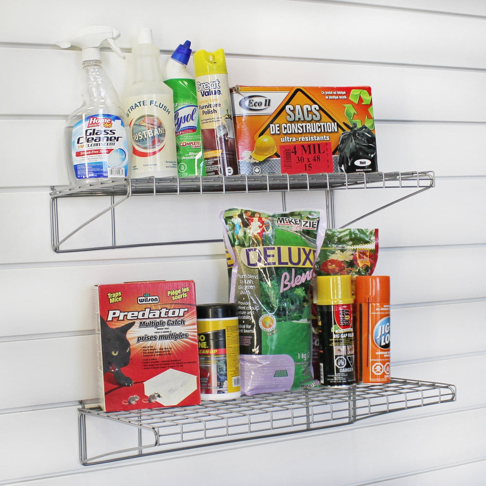 Metal wire mesh slatwall storage rack, home use hole plate storage shelf