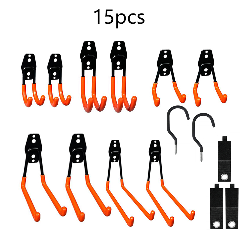 Heavy duty garage hook, steel garage storage hook, bicycle hook set of 15 pieces