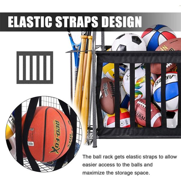 Sports equipment storage rack for golf gear organization and storage