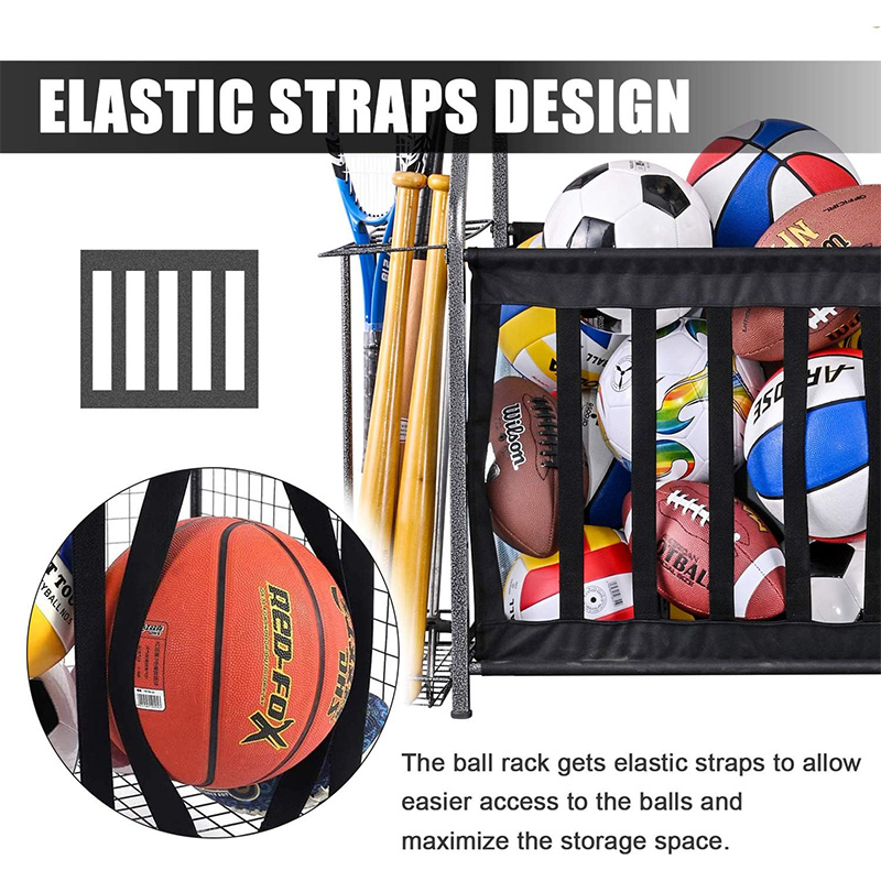 Sports equipment storage rack for golf gear organization and storage
