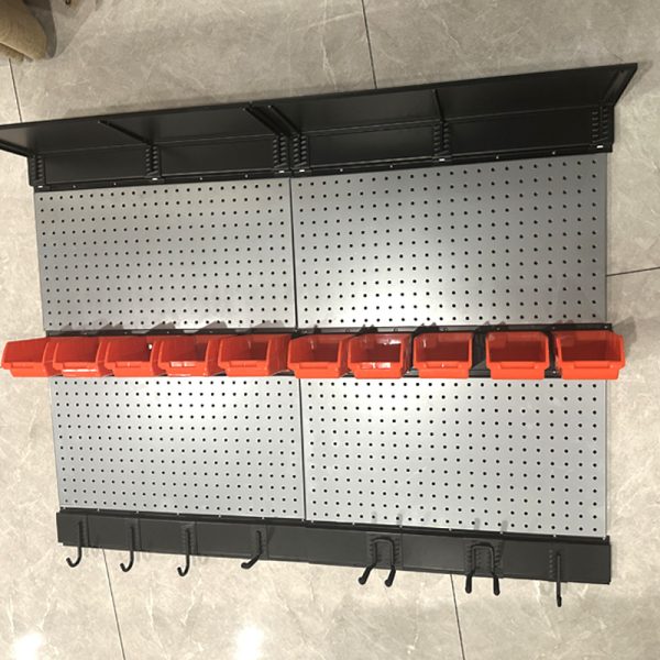 Slot board hook with wall-mounted pegboard storage organizer