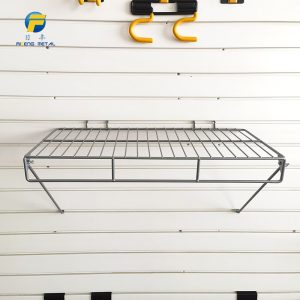Slat wall storage shelf for warehouse storage room