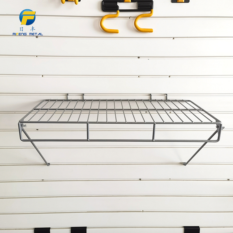 Slat wall storage shelf for warehouse storage room