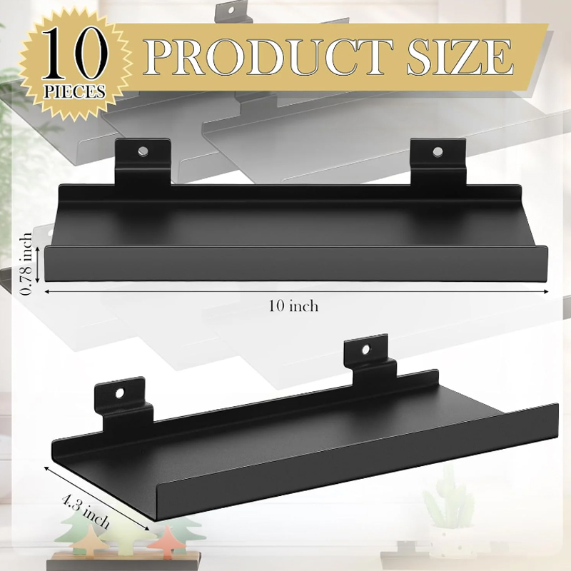 Slatwall black iron hanging storage display shelf