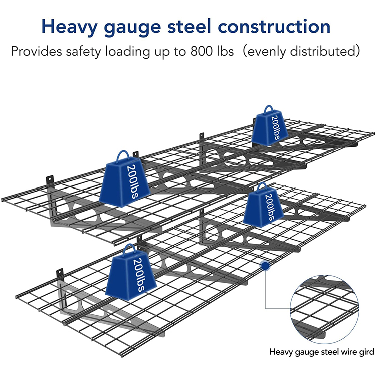 Metal garage wall hanging floating shelf storage rack