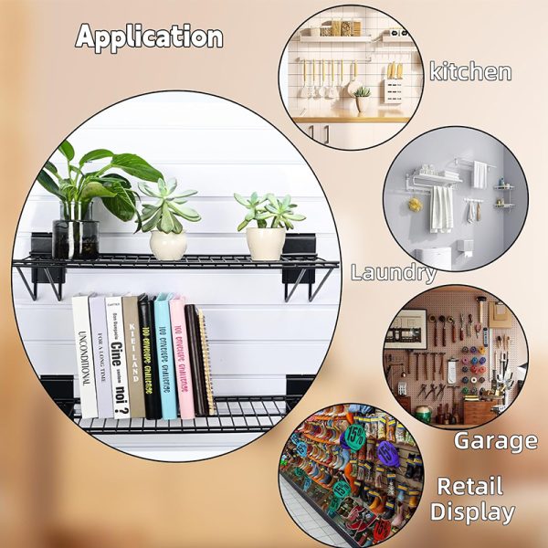 Metal storage rack on the wall