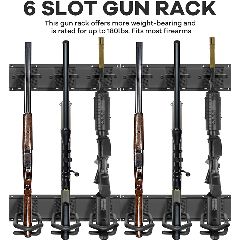 Gun display rack with adjustable distance slots 3/6/4/8