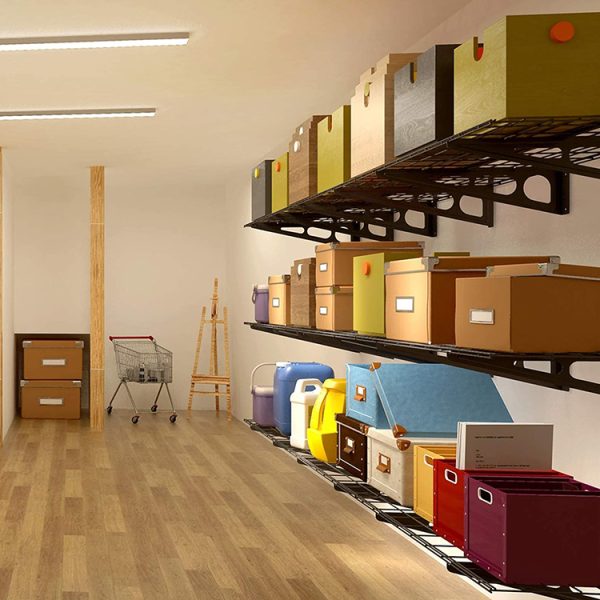 Metal garage wall hanging floating shelf storage rack