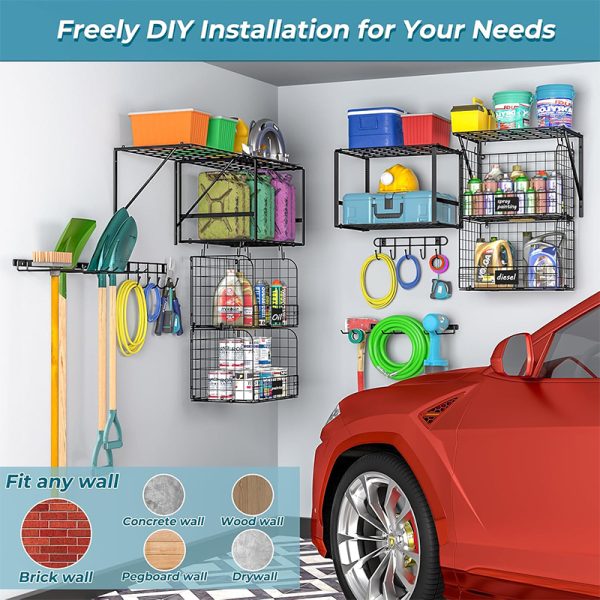 Wire Shelf & Basket for Garage Organization and Storage