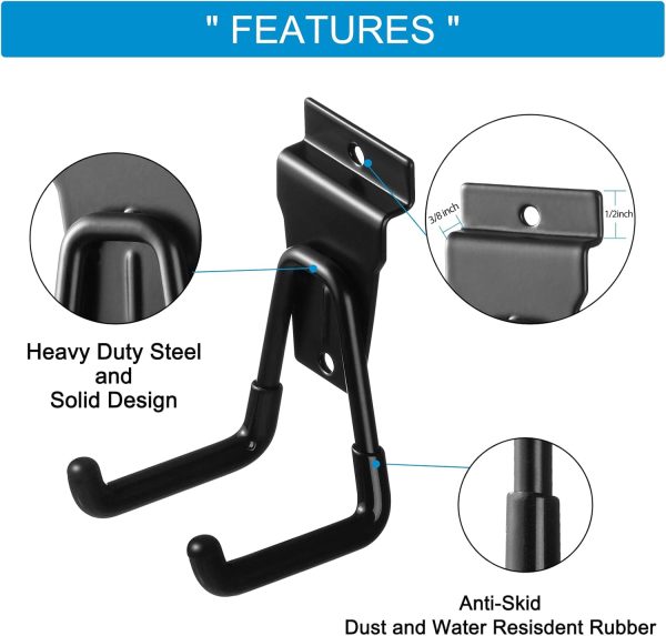 Slatwall orange hook garage storage tool multi-functional double line hook