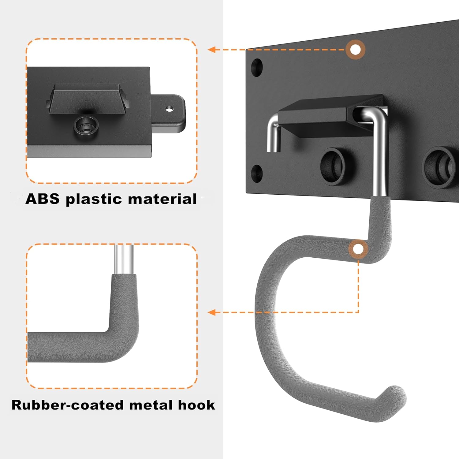Plastic backboard mop S hook dip-molded hook