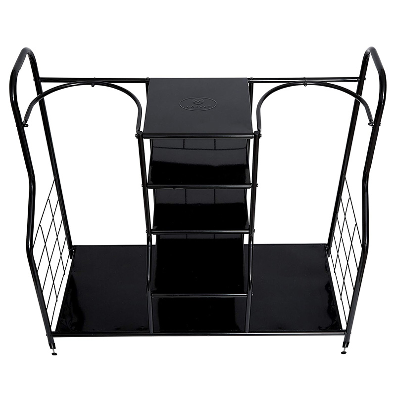 Multi-layer partition golf club shoes bag integrated metal storage rack
