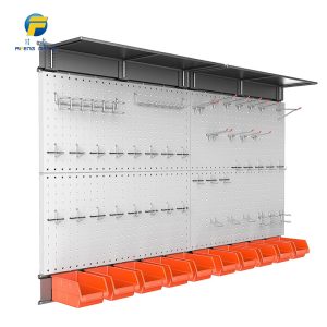 Slot board hook with wall-mounted pegboard storage organizer