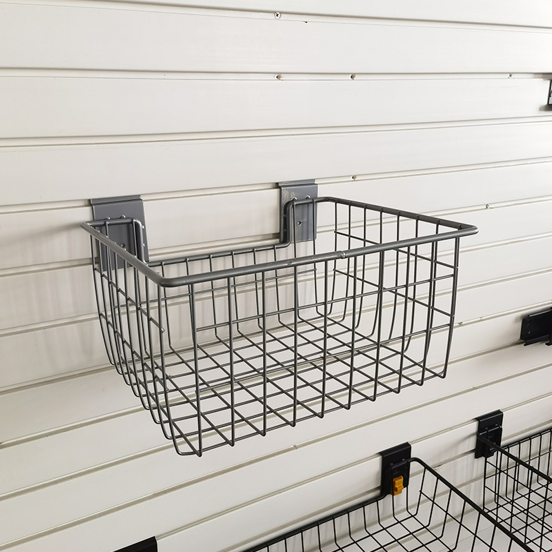 PVC hanging basket for garage storage, wall-mounted bin for shelves