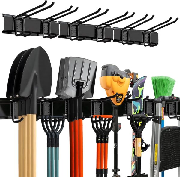 Heavy-duty garage storage organizer system wall-mounted tool,garden yard tool hanging rack