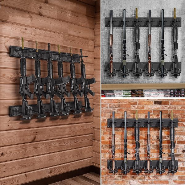 Gun display rack with adjustable distance slots 3/6/4/8