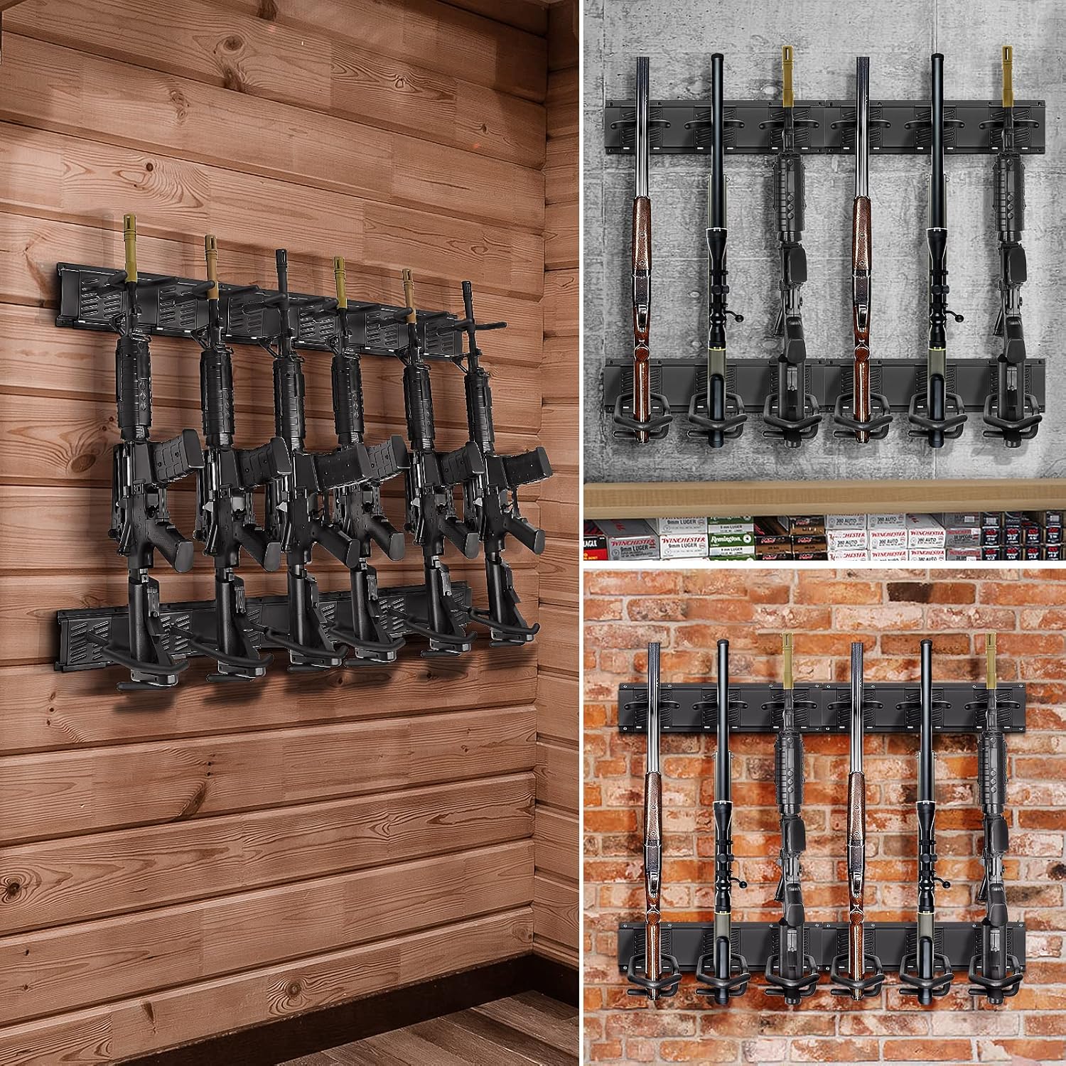 Gun display rack with adjustable distance slots 3/6/4/8