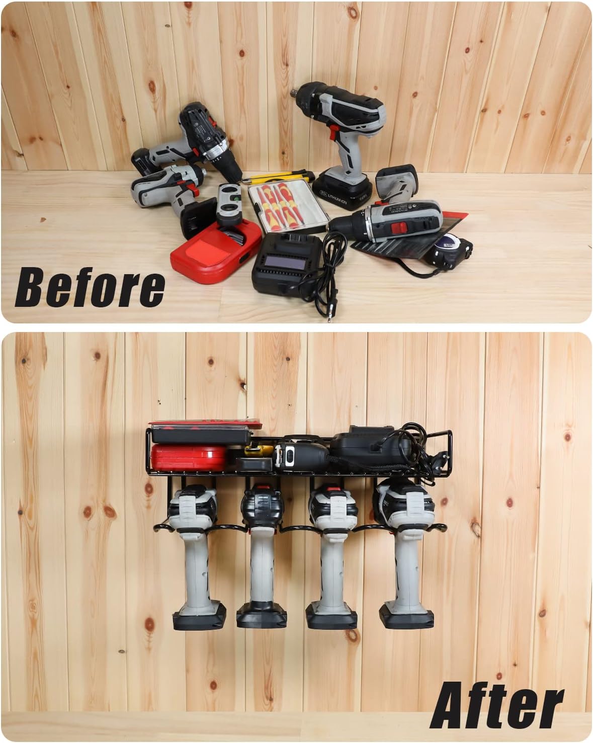Heavy-duty floating tool rack electric drill storage rack
