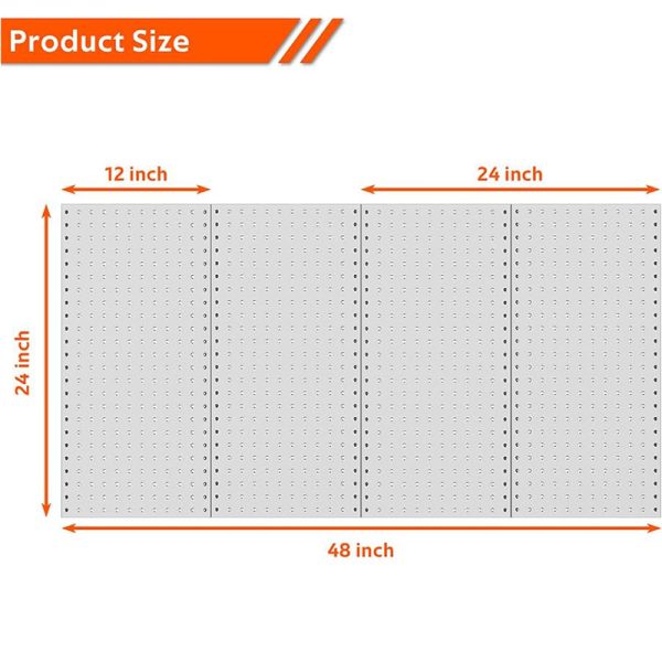 Ultrawall 4 Pcs Metal Pegboard Wall Panels, Peg Boards for Garage Tool Storage