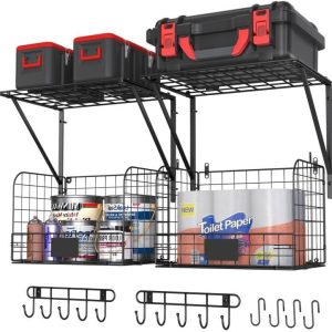 Wire Shelf & Basket for Garage Organization and Storage