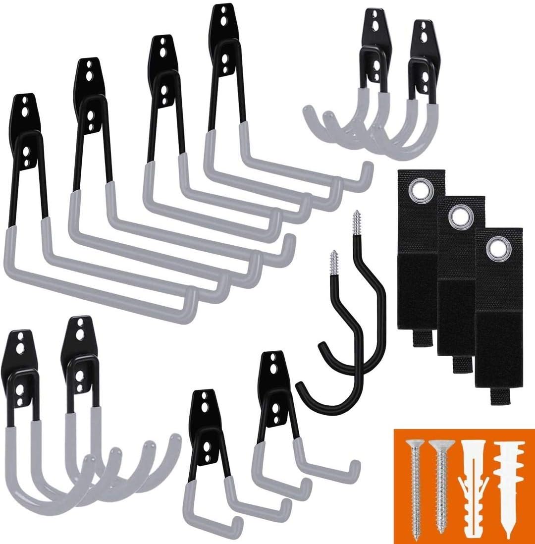 Heavy duty garage hook, steel garage storage hook, bicycle hook set of 15 pieces
