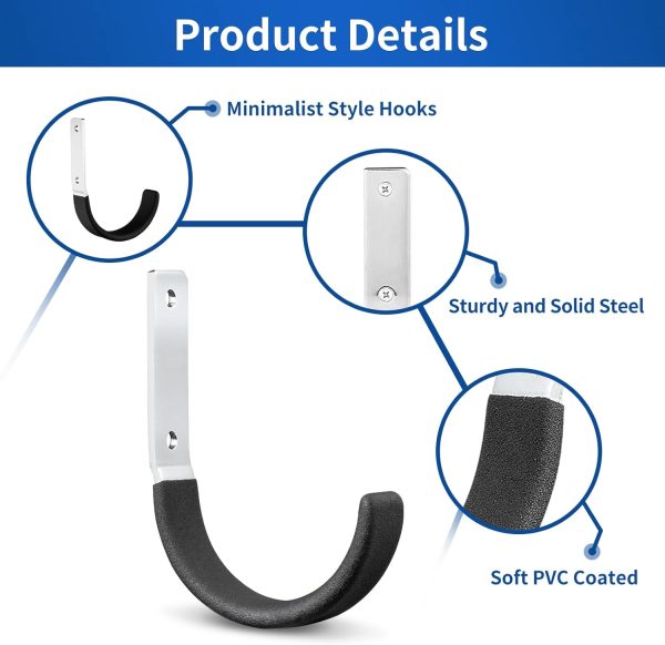Heavy Duty Steel Black J Hooks Wall Mount Utility Hook