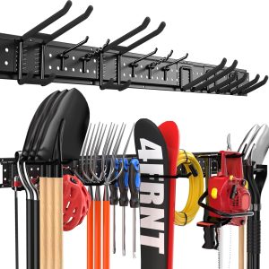 Heavy-duty adjustable hook for wall-mounted garage storage rack