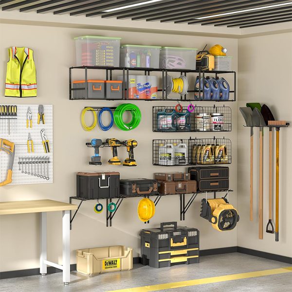 Wire Shelf & Basket for Garage Organization and Storage