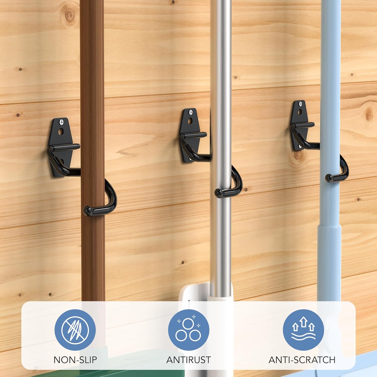 Garage S Hooks Heavy Duty,Broom and Mop Holder Wall Mounted