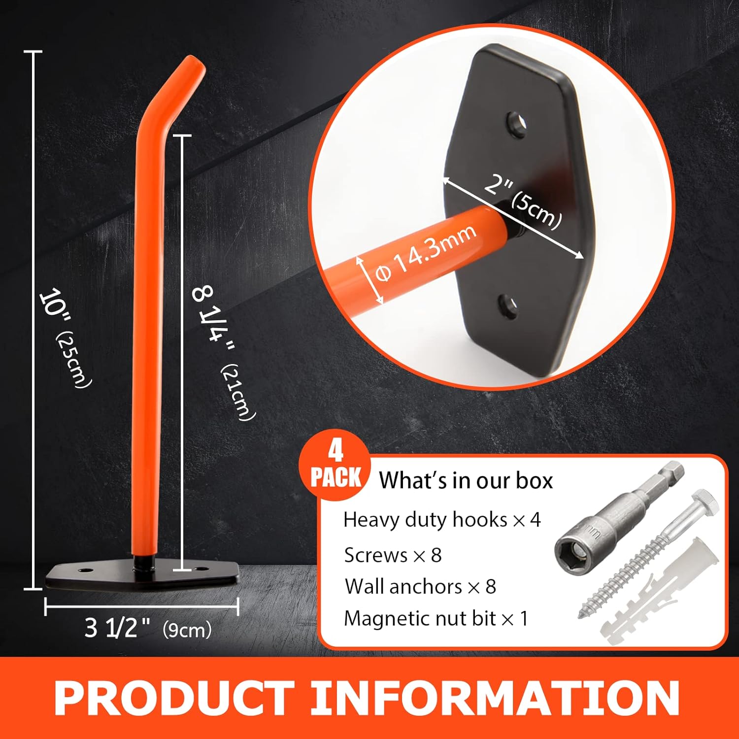 Tire Rack Wall Mount, Heavy Duty Hooks for Storage - Garage Storage