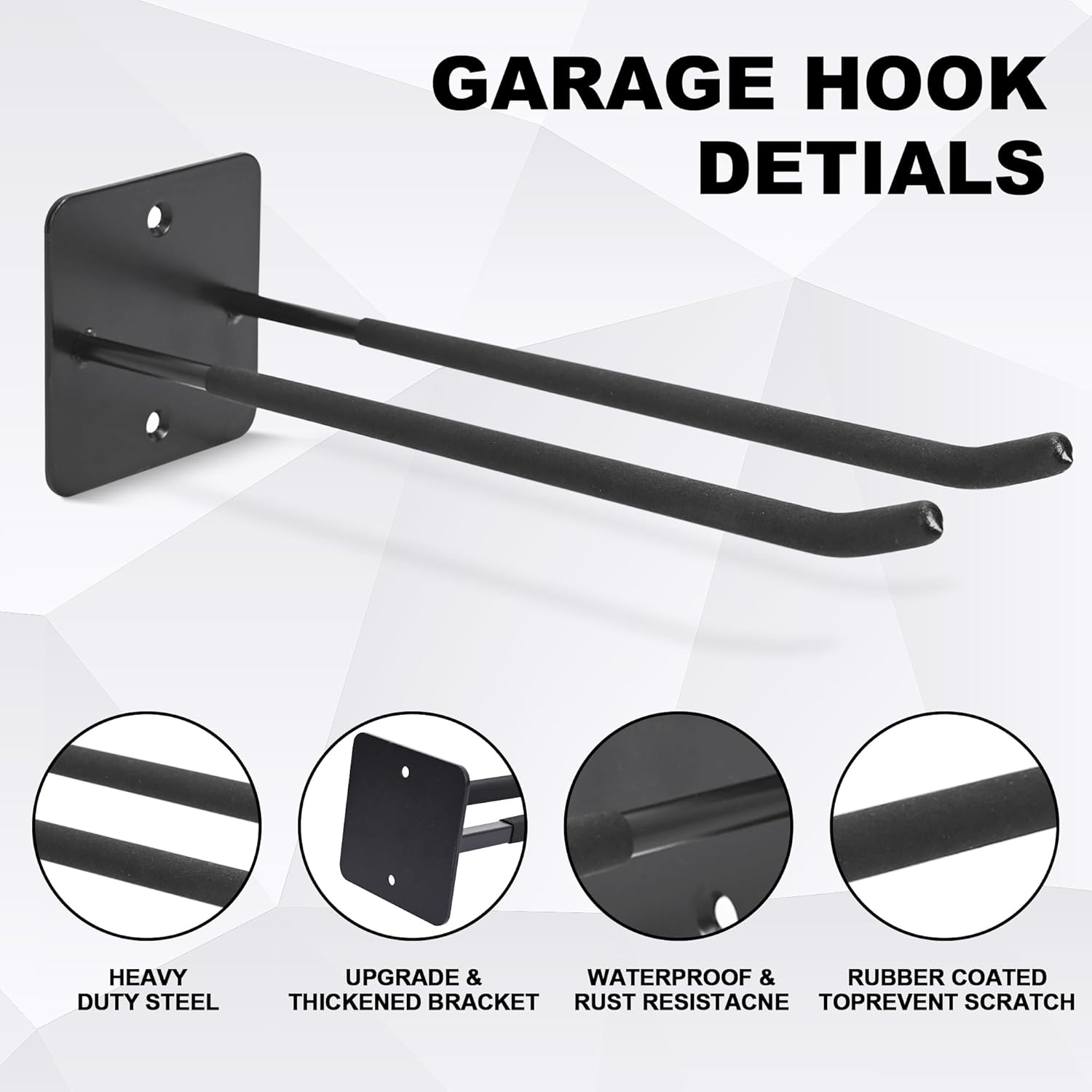Heavy Duty Garage Wall Mount Organizer, Tool Hanger Long Utility Storage Hooks