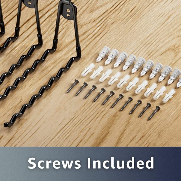 4 pack wave hook garage organizer, 11 inch round head welding plate hook