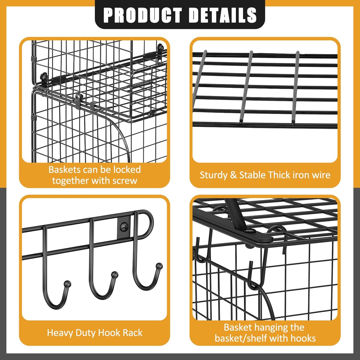 Wire Shelf & Basket for Garage Organization and Storage