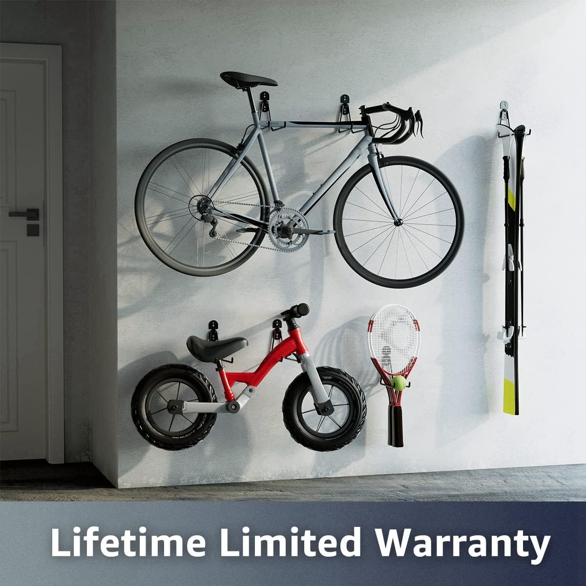 4 pack wave hook garage organizer, 11 inch round head welding plate hook