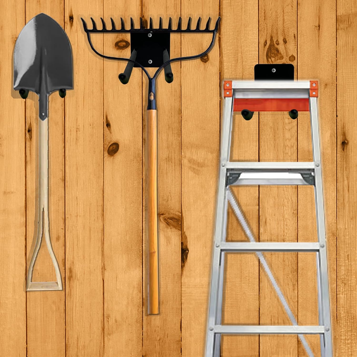 Heavy Duty Garage Wall Mount Organizer, Tool Hanger Long Utility Storage Hooks