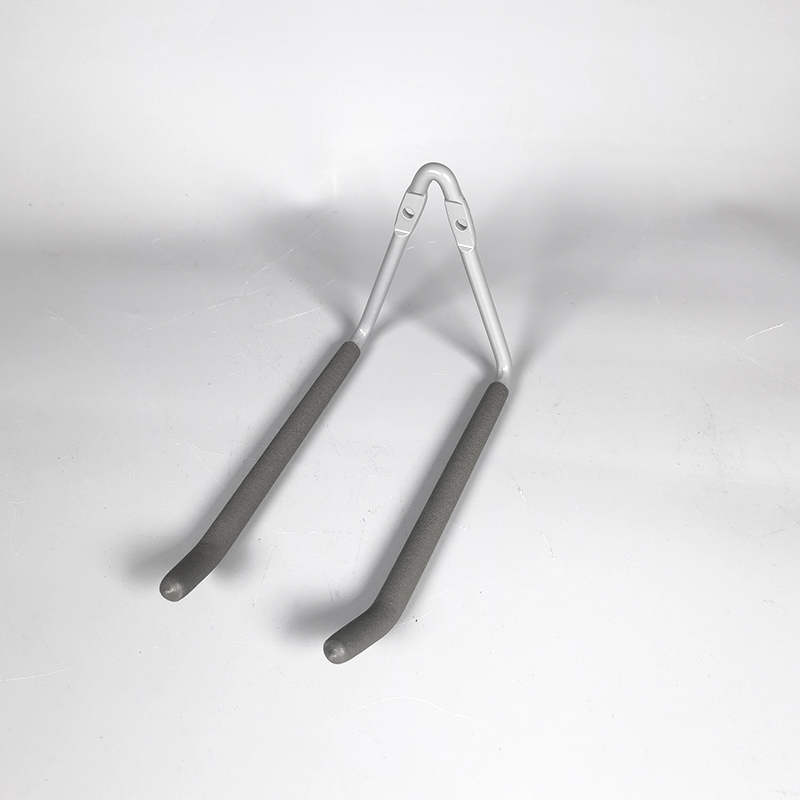 Heavy duty double headed V-shaped iron pipe hook for garage