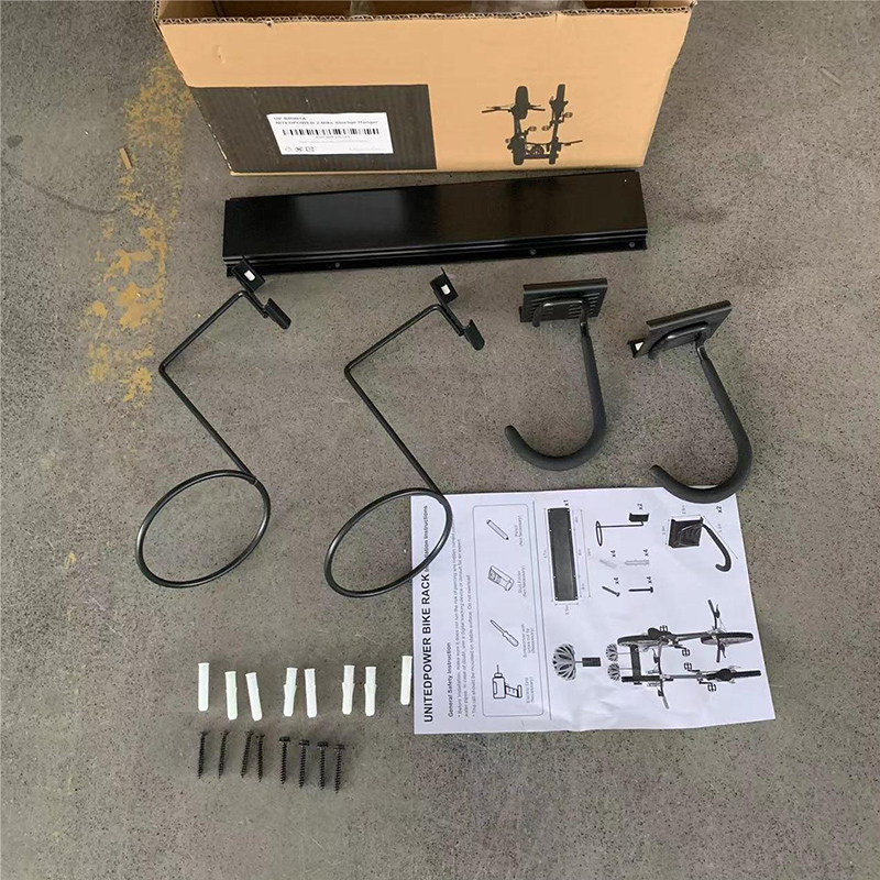 Garage wall bracket metal tray hook bike helmet display storage rack