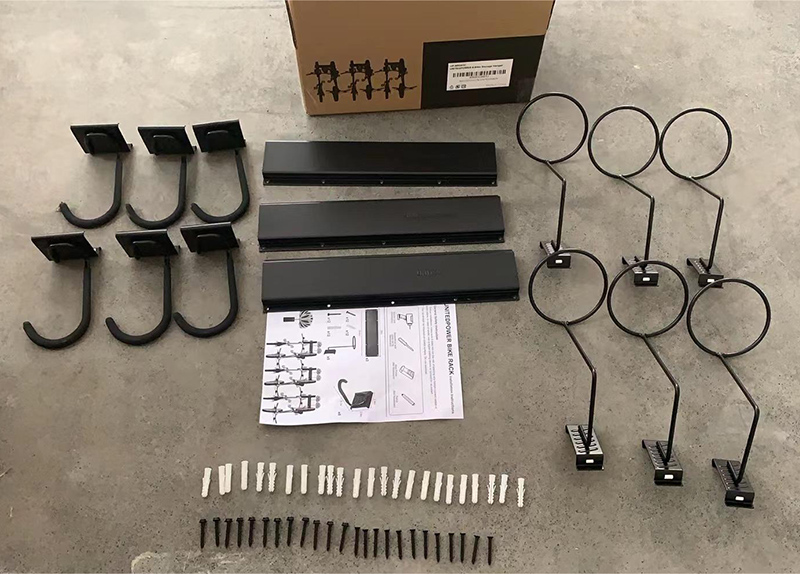 Garage wall bracket metal tray hook bike helmet display storage rack