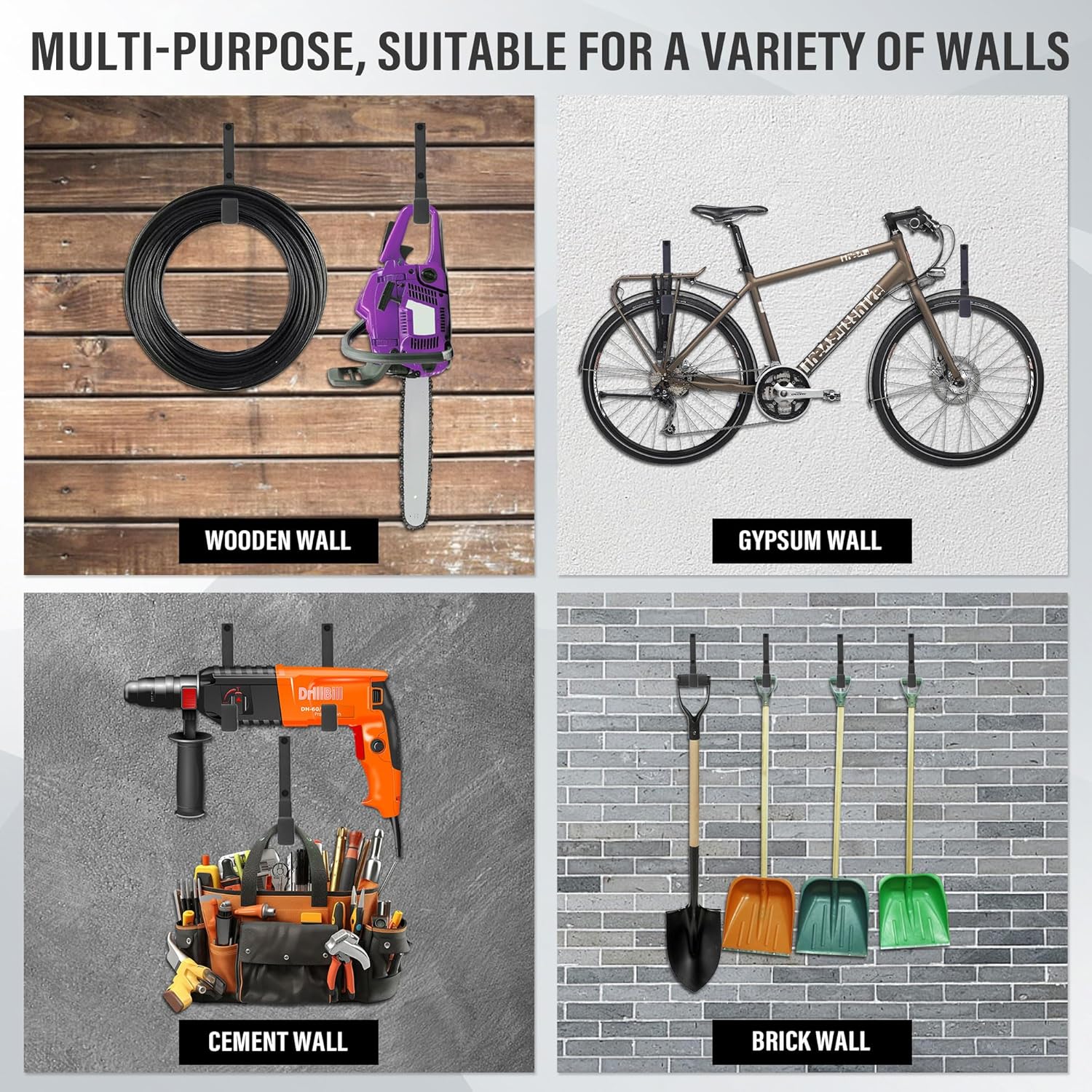 L-shaped dip metal flat steel warehouse wall mount organizer