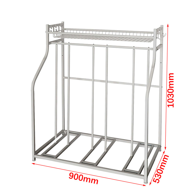 Garage storage rack bike parking rack, bicycle helmet and sports equipment storage rack-size