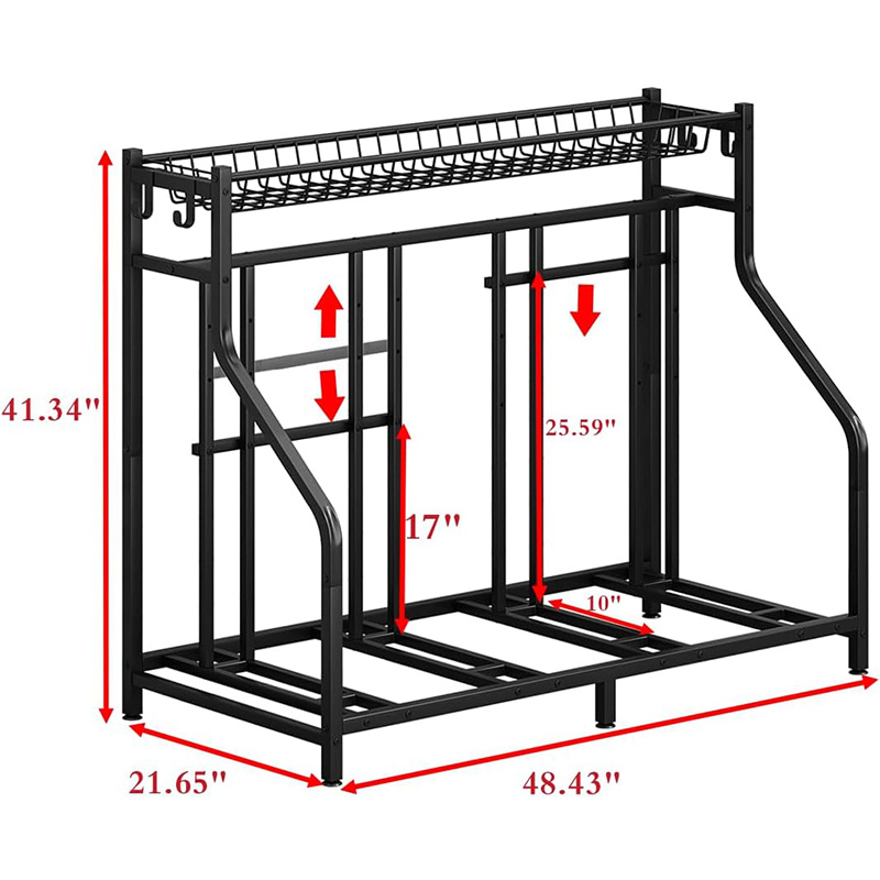 Garage storage rack bike parking rack, bicycle helmet and sports equipment storage rack-size2